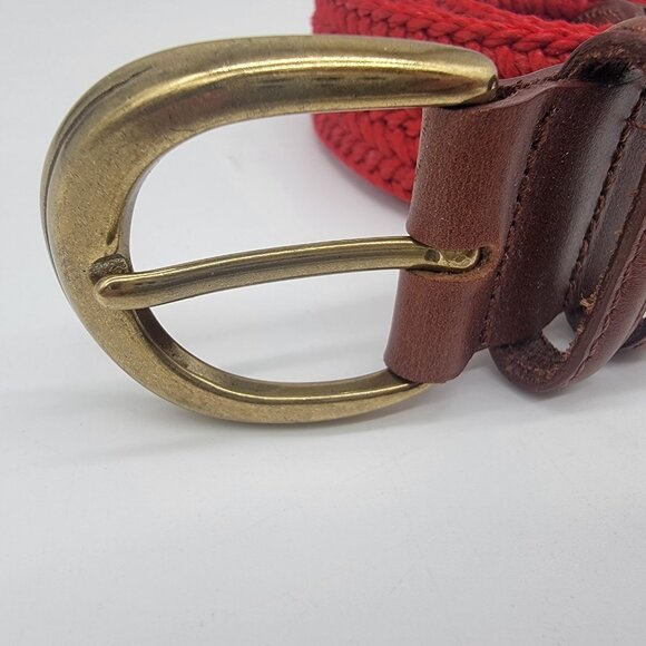 LC Lauren Conrad Woven Belt Red Women's Gold Buckle - Picture 3 of 4